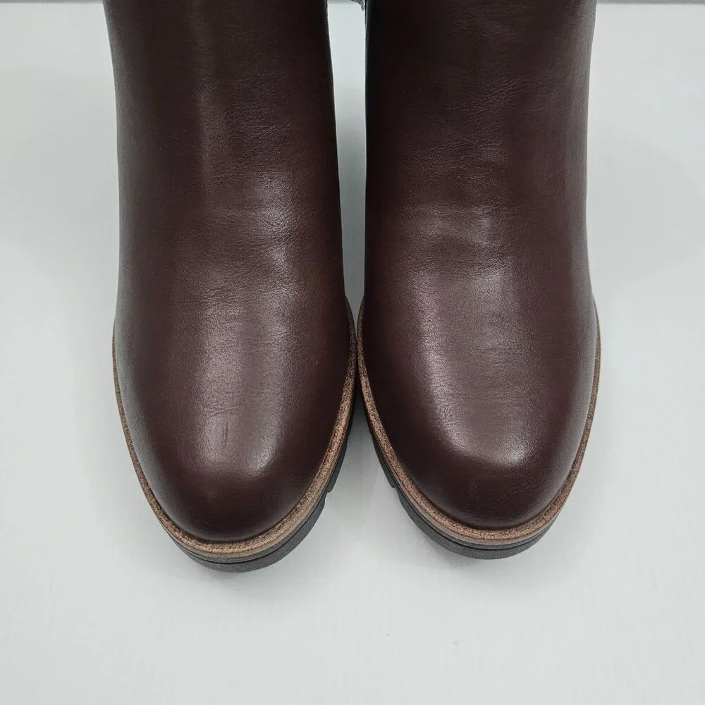 Naturalizer Madalynn Strap Ankle Boot Women 9 Brown Water Resistant Lug Sole NEW - Picture 6 of 14